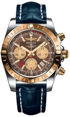 Breitling - Chronomat 44 GMT Steel and Gold on Croco