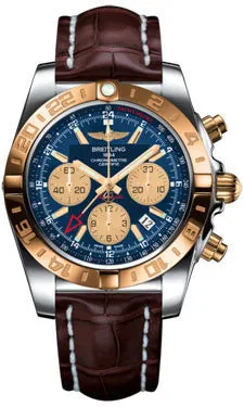 Breitling - Chronomat 44 GMT Steel and Gold on Croco