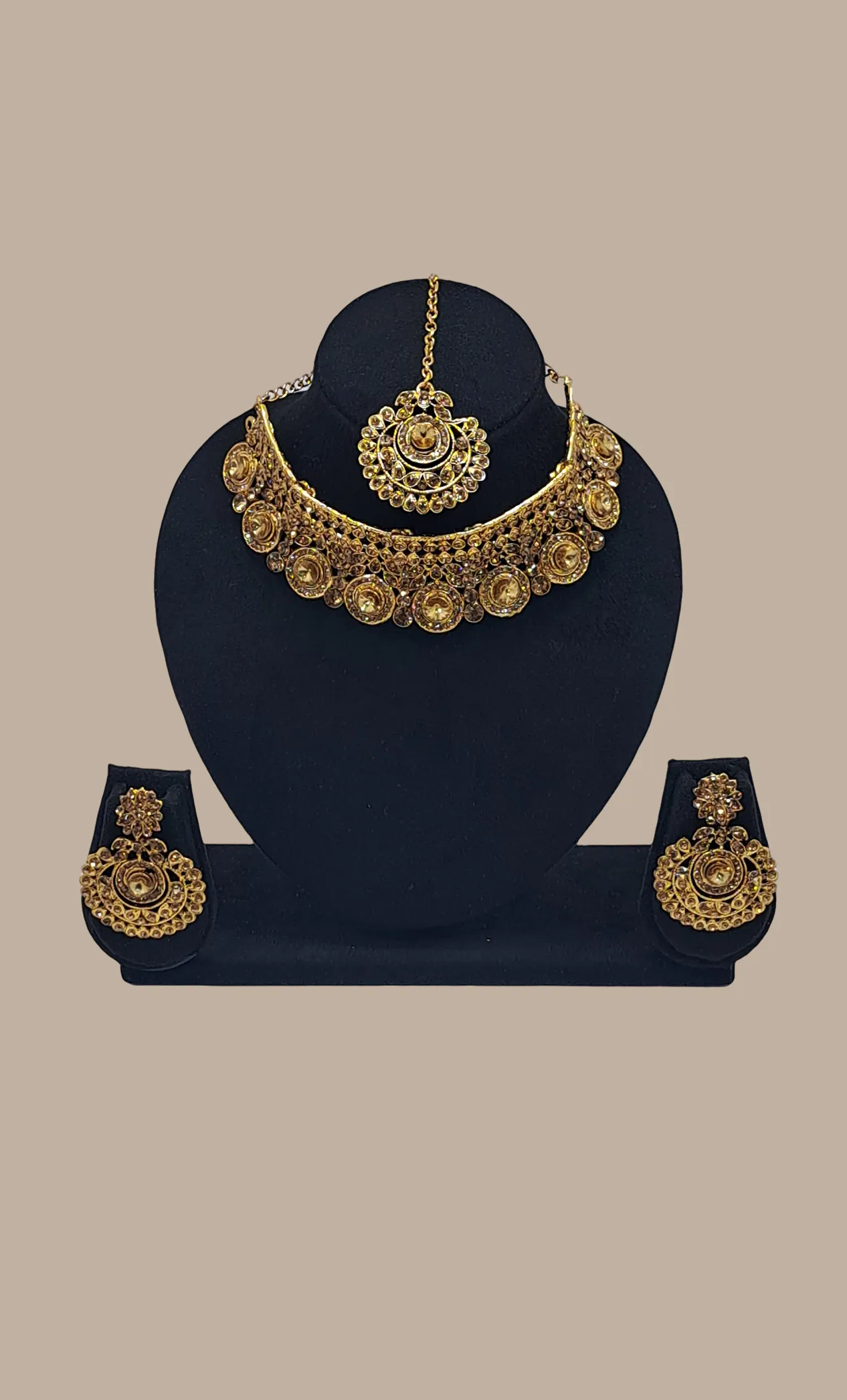 Bronze Stone Work Chocker Set