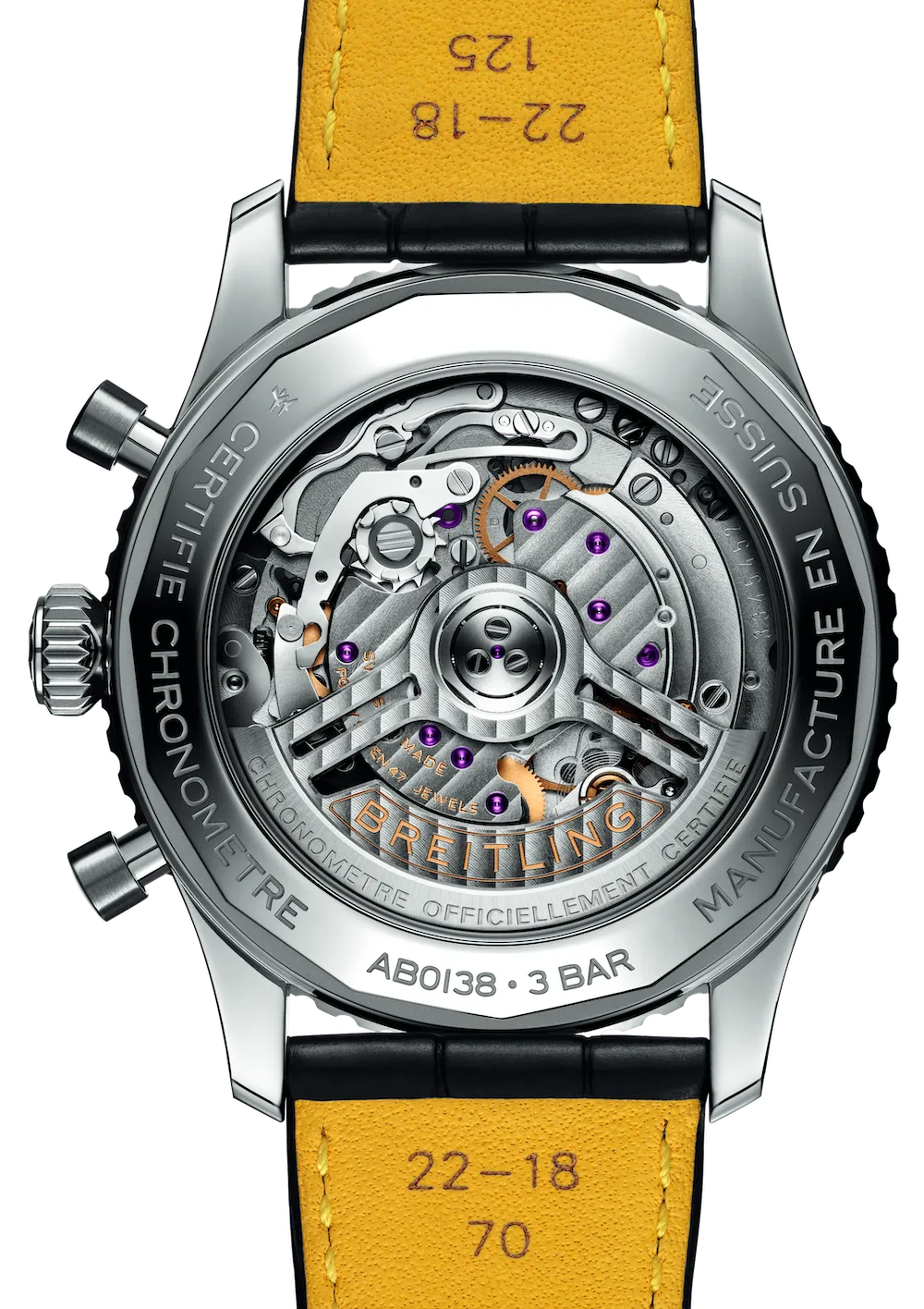 BRT Watch Navitimer B1 Chronograph 43 Black Croc Folding Clasp