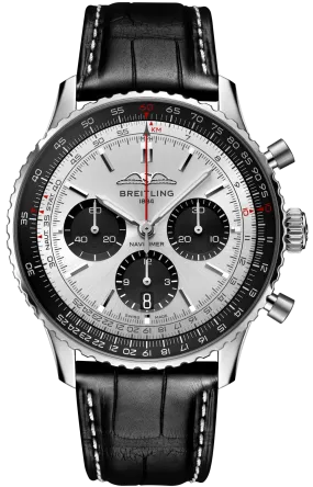 BRT Watch Navitimer B1 Chronograph 43 Black Croc Folding Clasp