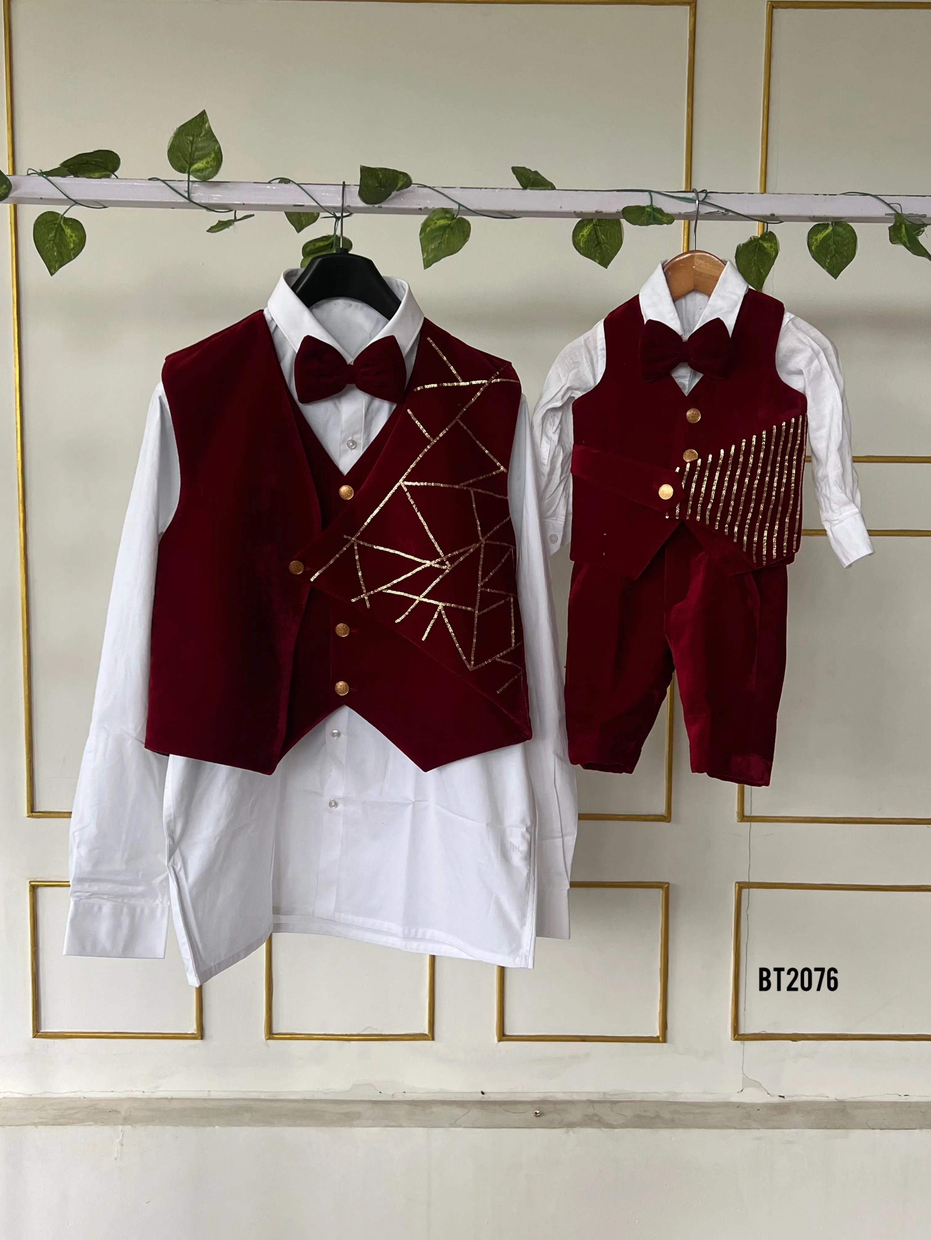 BT2076 🎩 Dapper Duo: Father-Son Velvet Vest Combo ✨