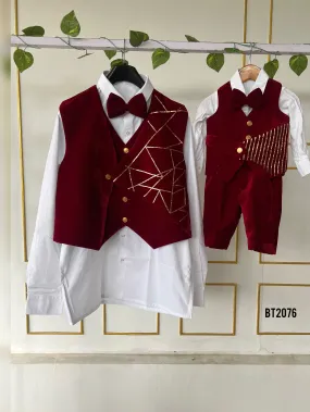 BT2076 🎩 Dapper Duo: Father-Son Velvet Vest Combo ✨