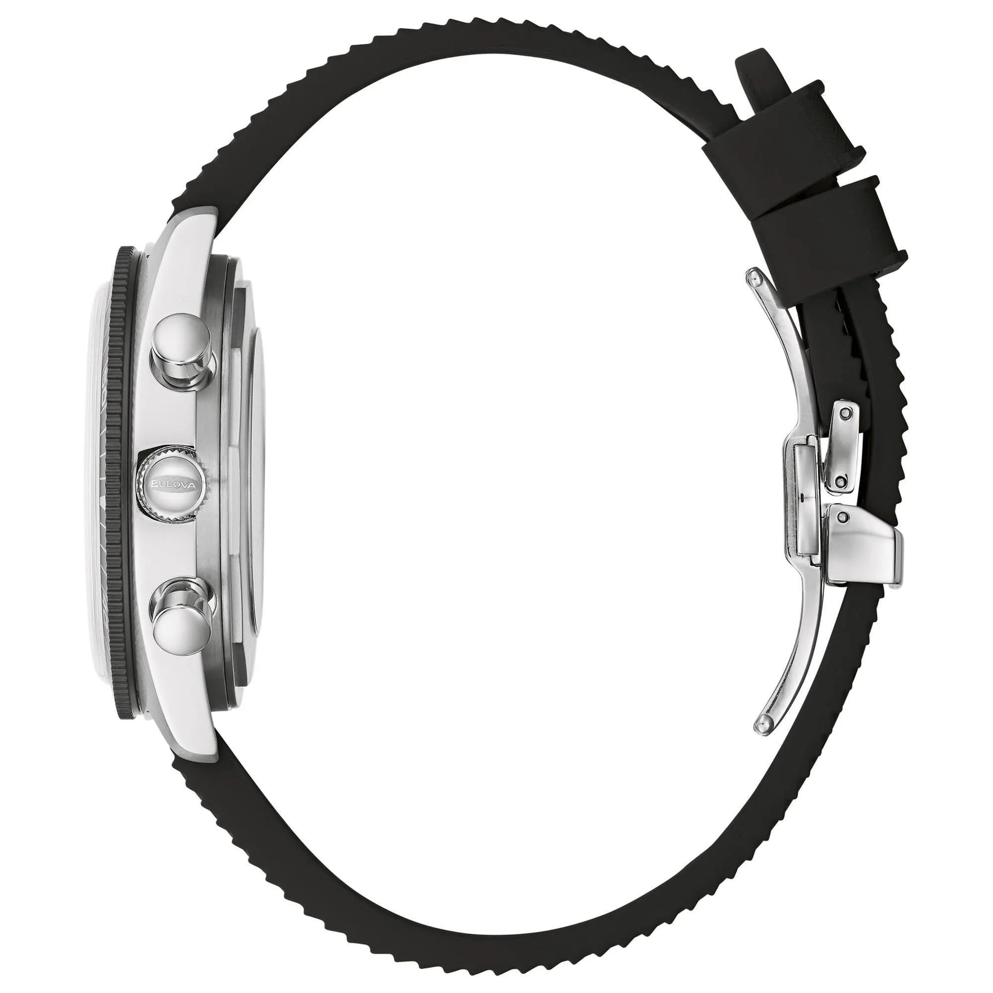 Bulova Archive Series Chronograph A Surfboard Black Silicone Strap Watch 98A252