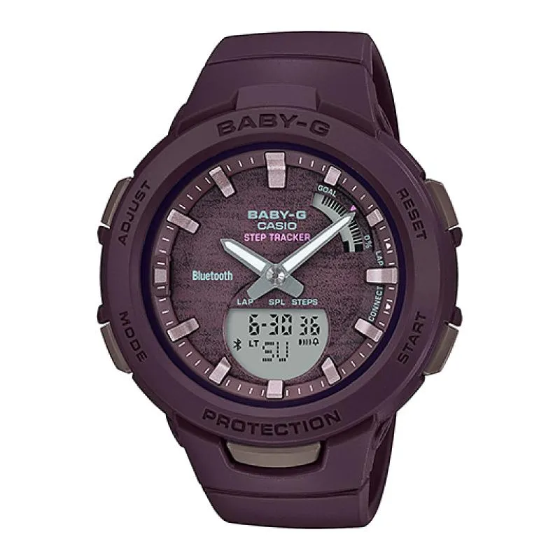 Casio Baby-G G-Squad Bluetooth¶ô¶÷ Brown Resin Band Watch BSAB100AC-5A BSA-B100AC-5A