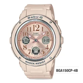 Casio Baby-G Special Color Models Pink Beige Resin Band Watch BGA150CP-4B BGA-150CP-4B