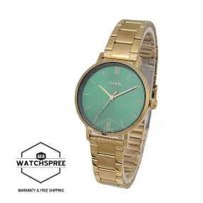 Casio Ladies' Analog Gold Ion Plated Stainless Steel Band Watch LTPVT02G-3A LTP-VT02G-3A