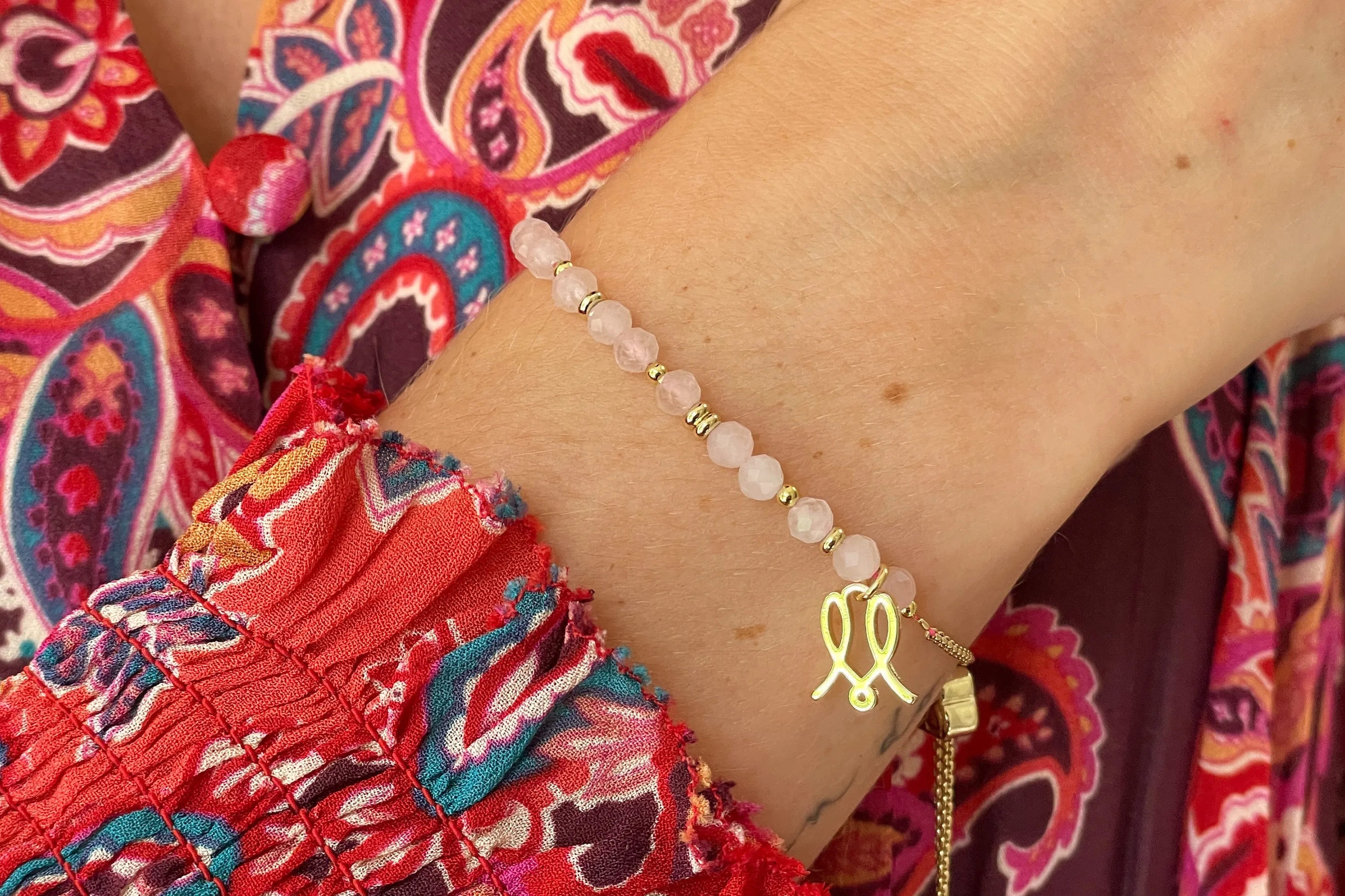 Cherished Rose Quartz Gold Bracelet