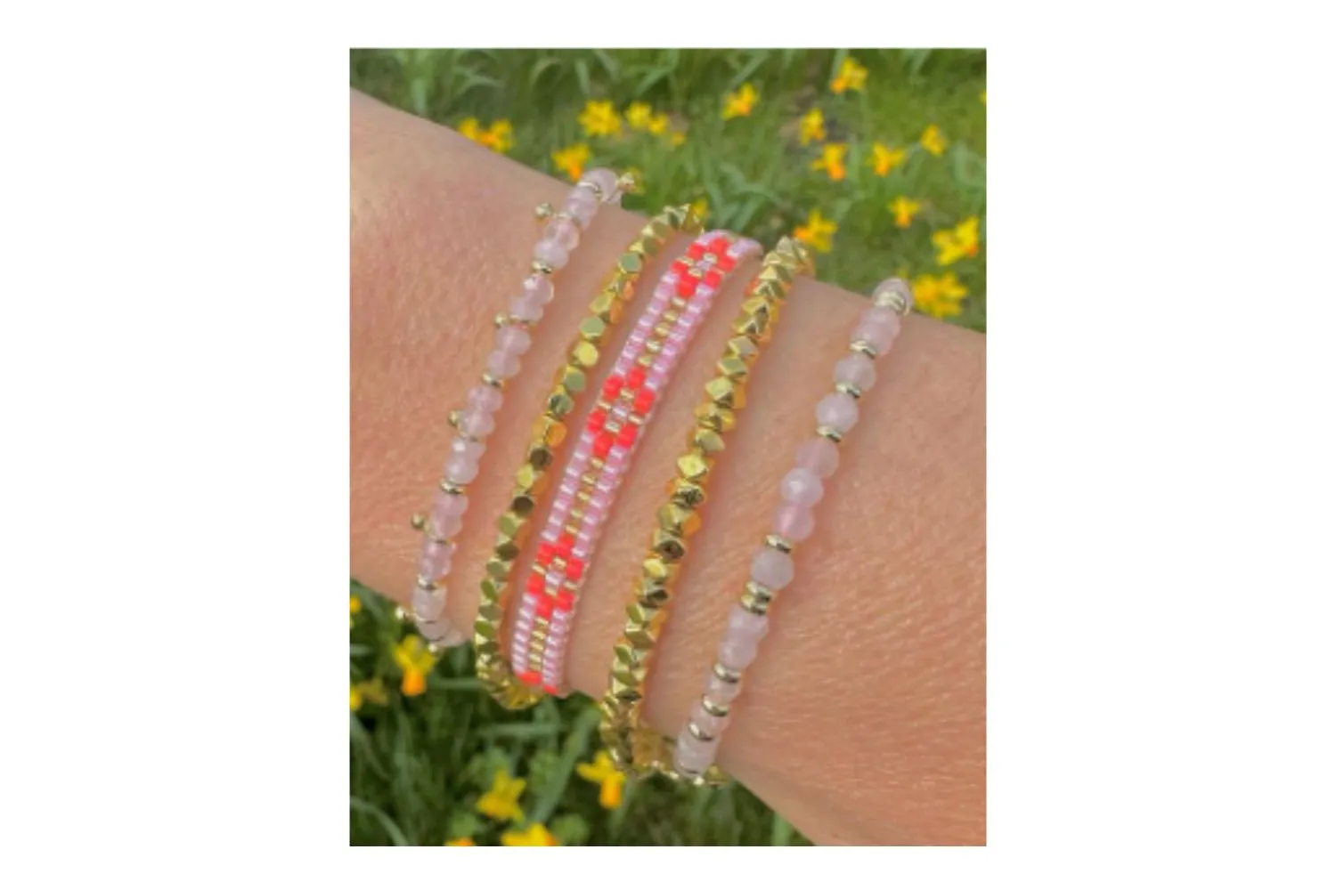 Cherished Rose Quartz Gold Bracelet