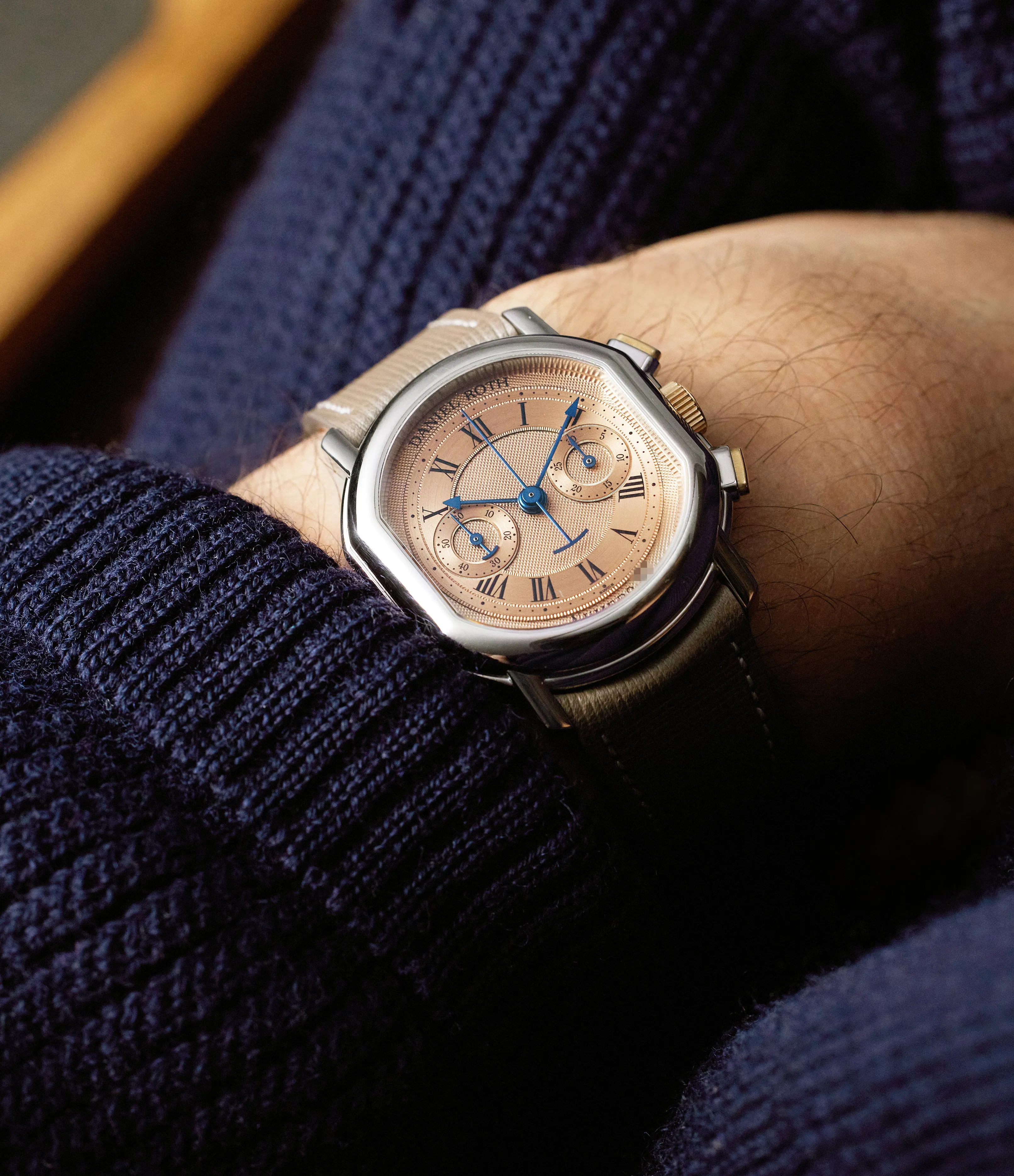 Chronograph | C147 Salmon Dial | White & Rose Gold