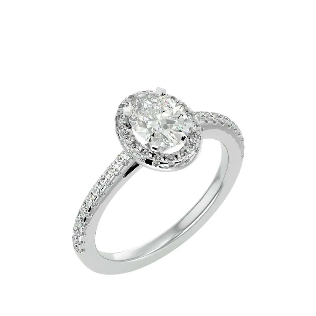 Classic Oval Halo Engagement Ring Setting