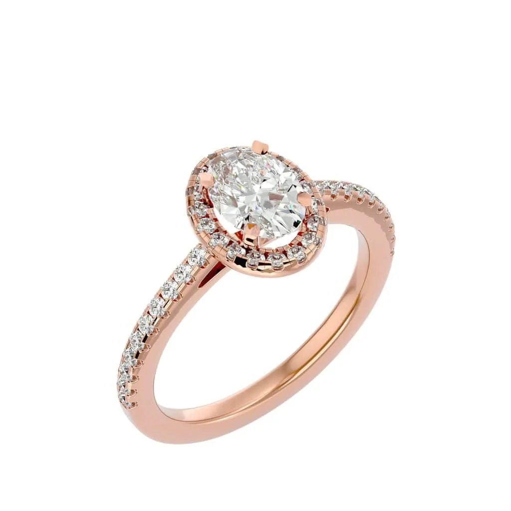 Classic Oval Halo Engagement Ring Setting