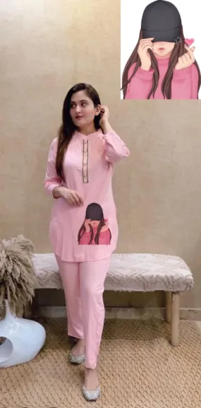 Cotton Co-ord Set in 3/4 Sleeves - 60*60 Cotton Fabric