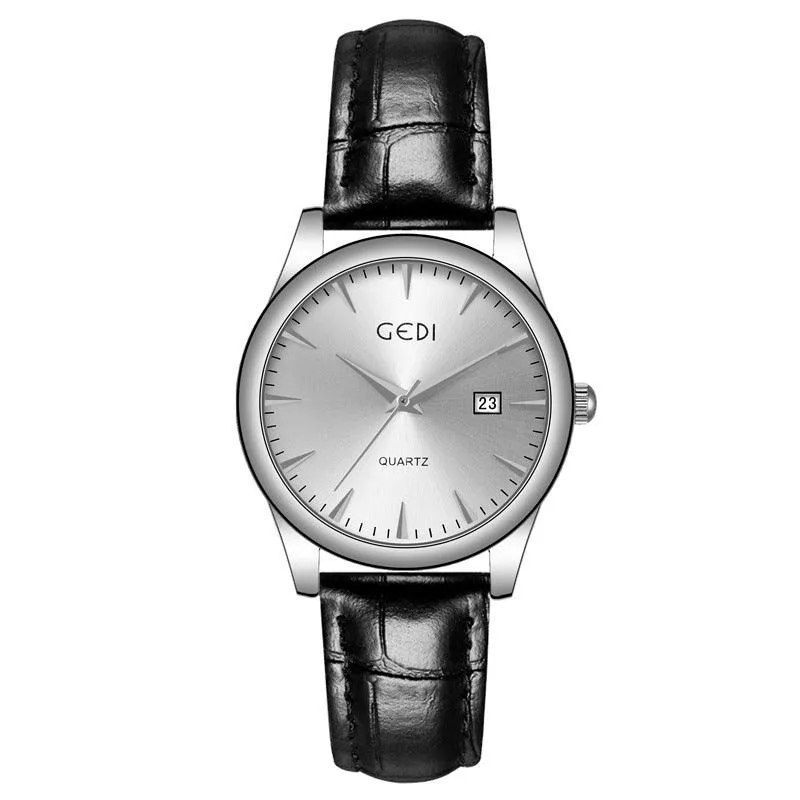 Couple's Simple Calendar Quartz Watch