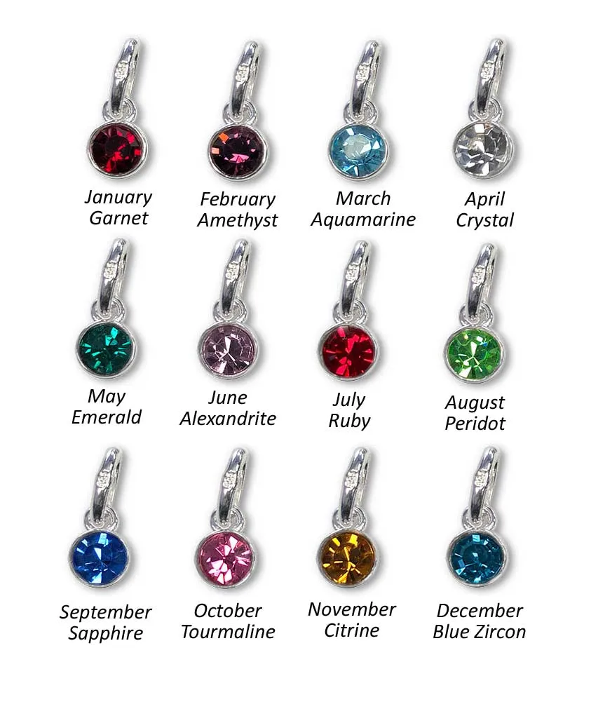 Cousin CZ Heart Bracelet with Birthstone in Sterling Silver 925, Personalised Jewellery Gift