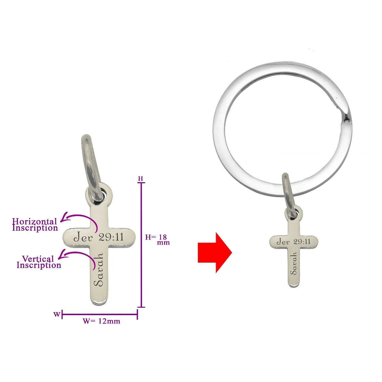 Cross Charm for Keyring