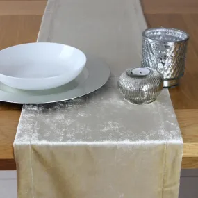 Crushed Velvet Champagne Gold Table Runner