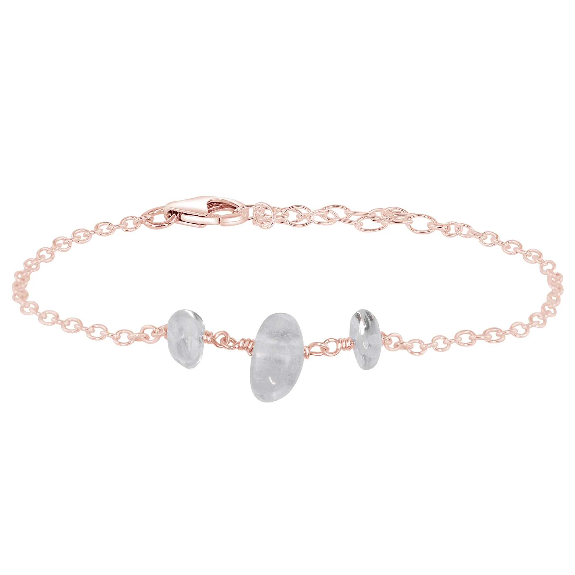 Crystal Quartz Beaded Chain Bracelet