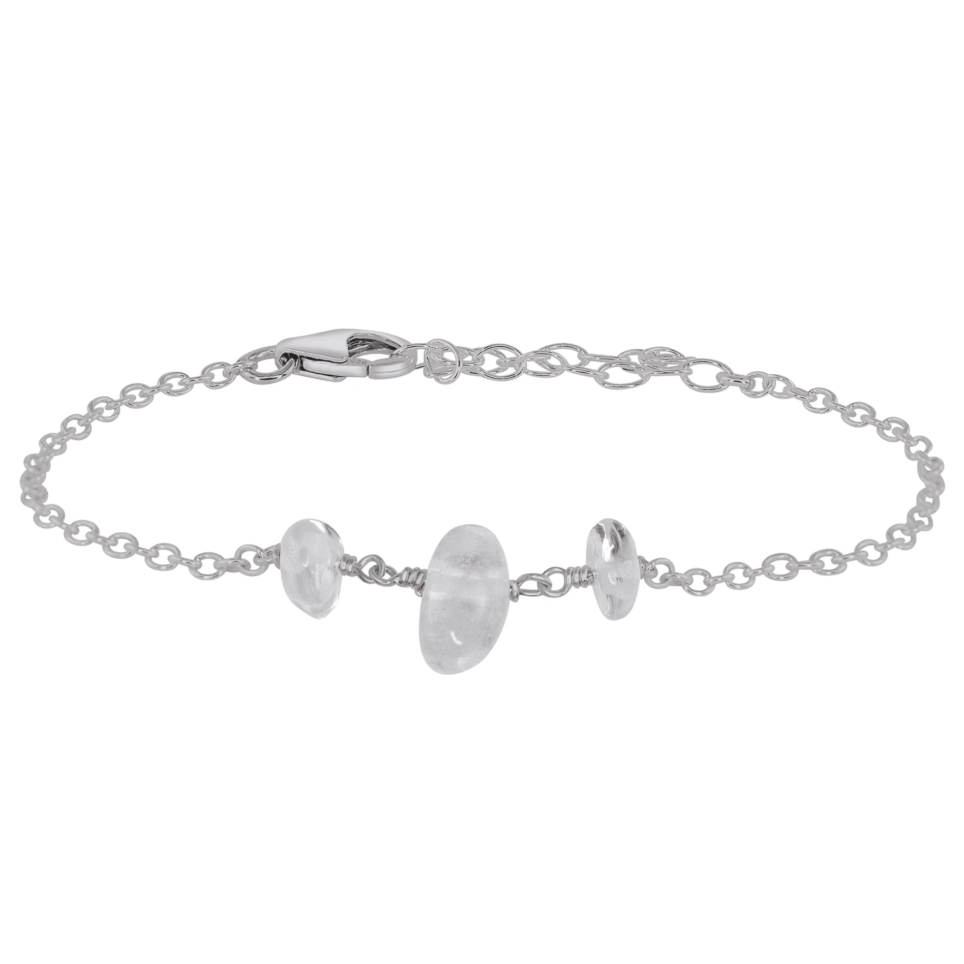 Crystal Quartz Beaded Chain Bracelet