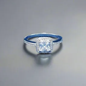 Cubic Zirconia Ring - Square Halo Ring