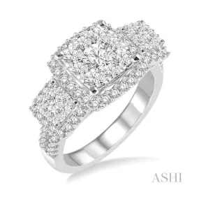 Cushion Shape Past Present & Future Halo Lovebright Diamond Engagement Ring