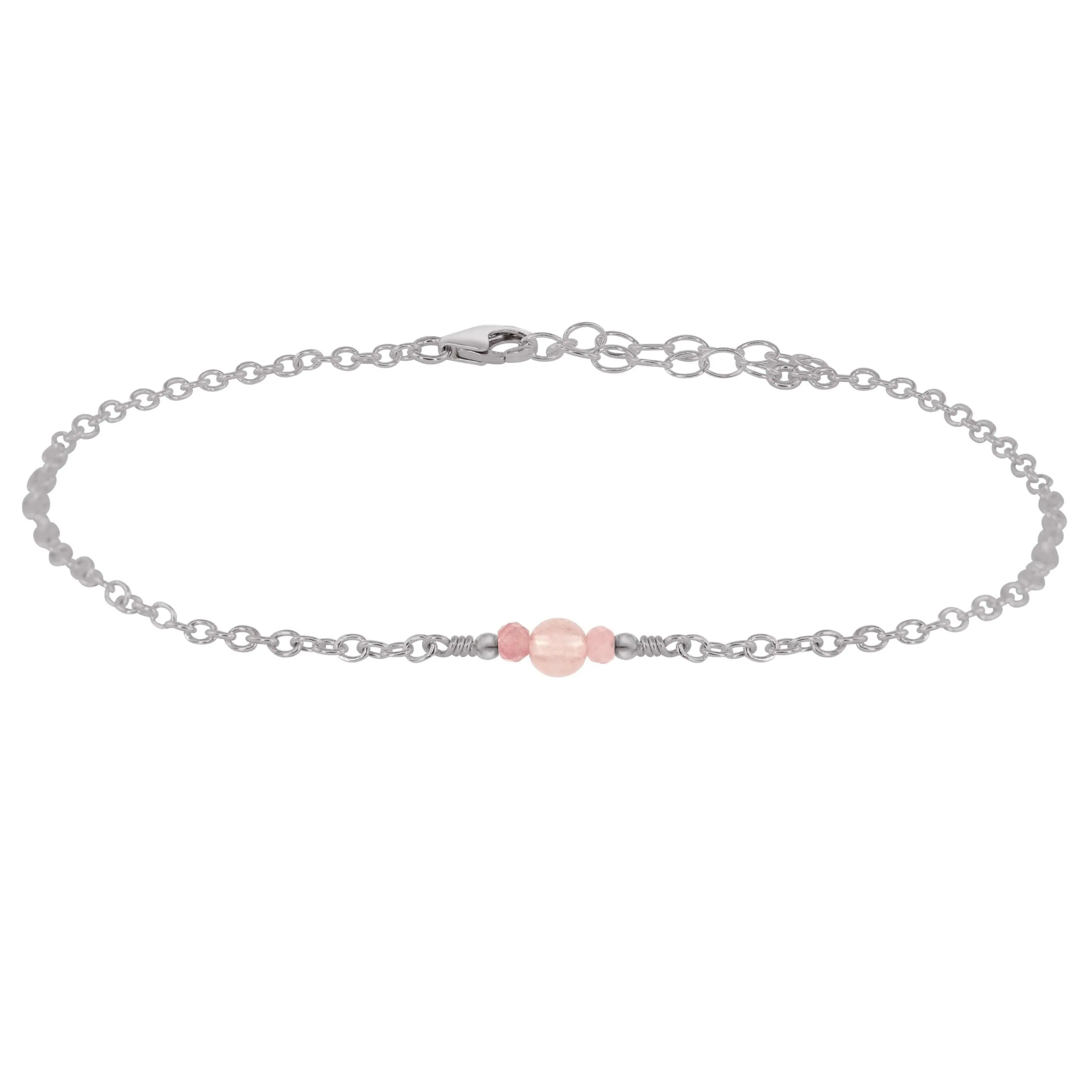 Dainty Rose Quartz Gemstone Anklet