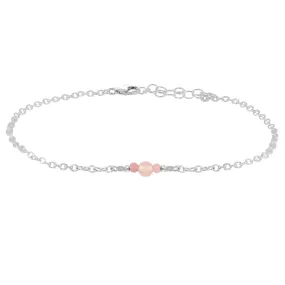 Dainty Rose Quartz Gemstone Anklet