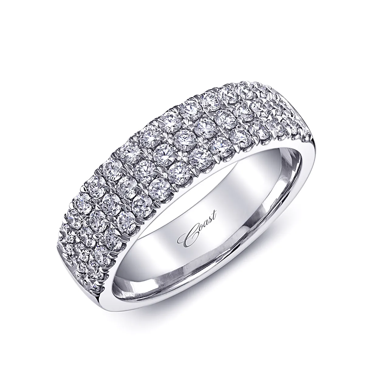 Diamond 3 Row Diamond Wedding Band