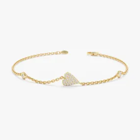 Diamond Heart Station Bracelet, Natalie