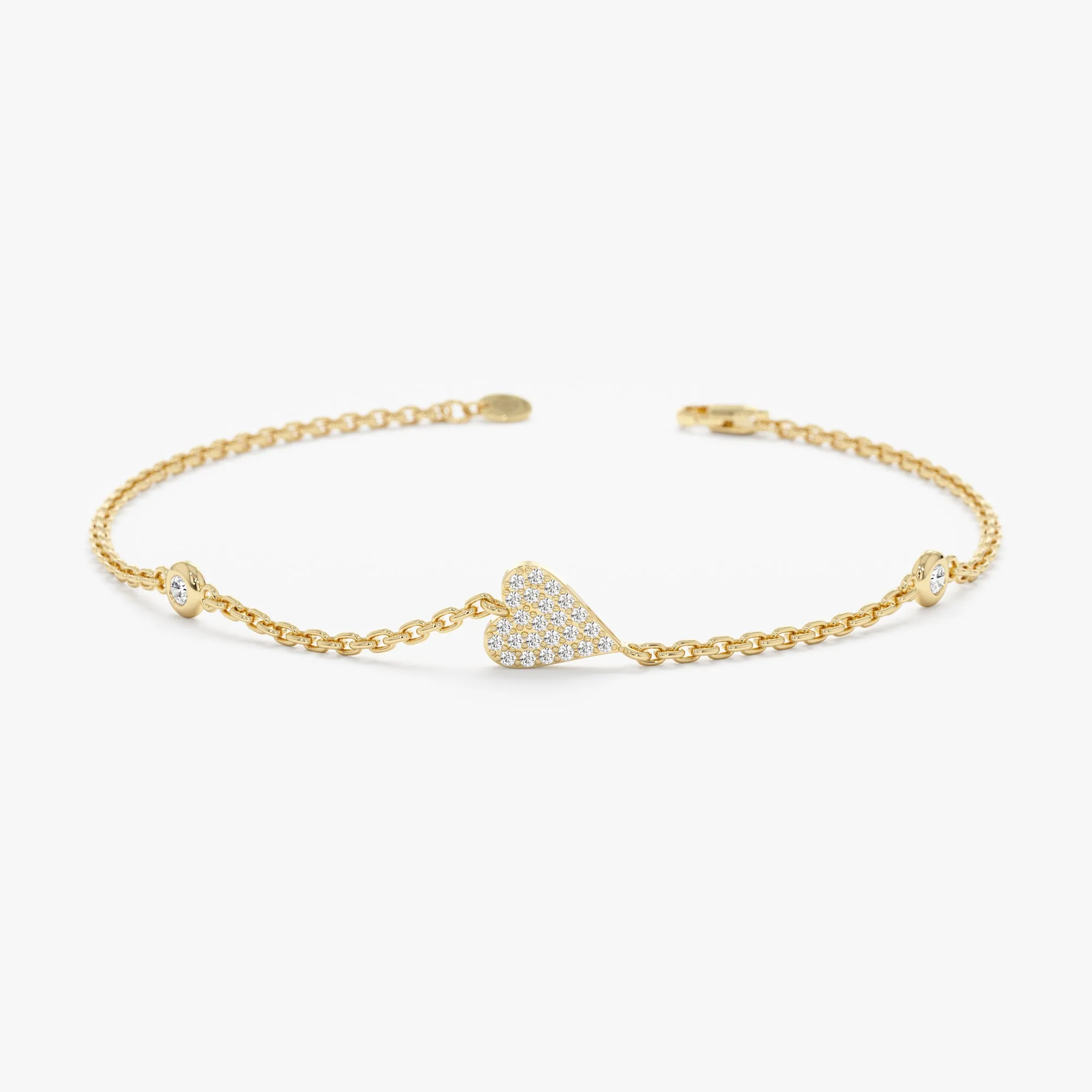 Diamond Heart Station Bracelet, Natalie