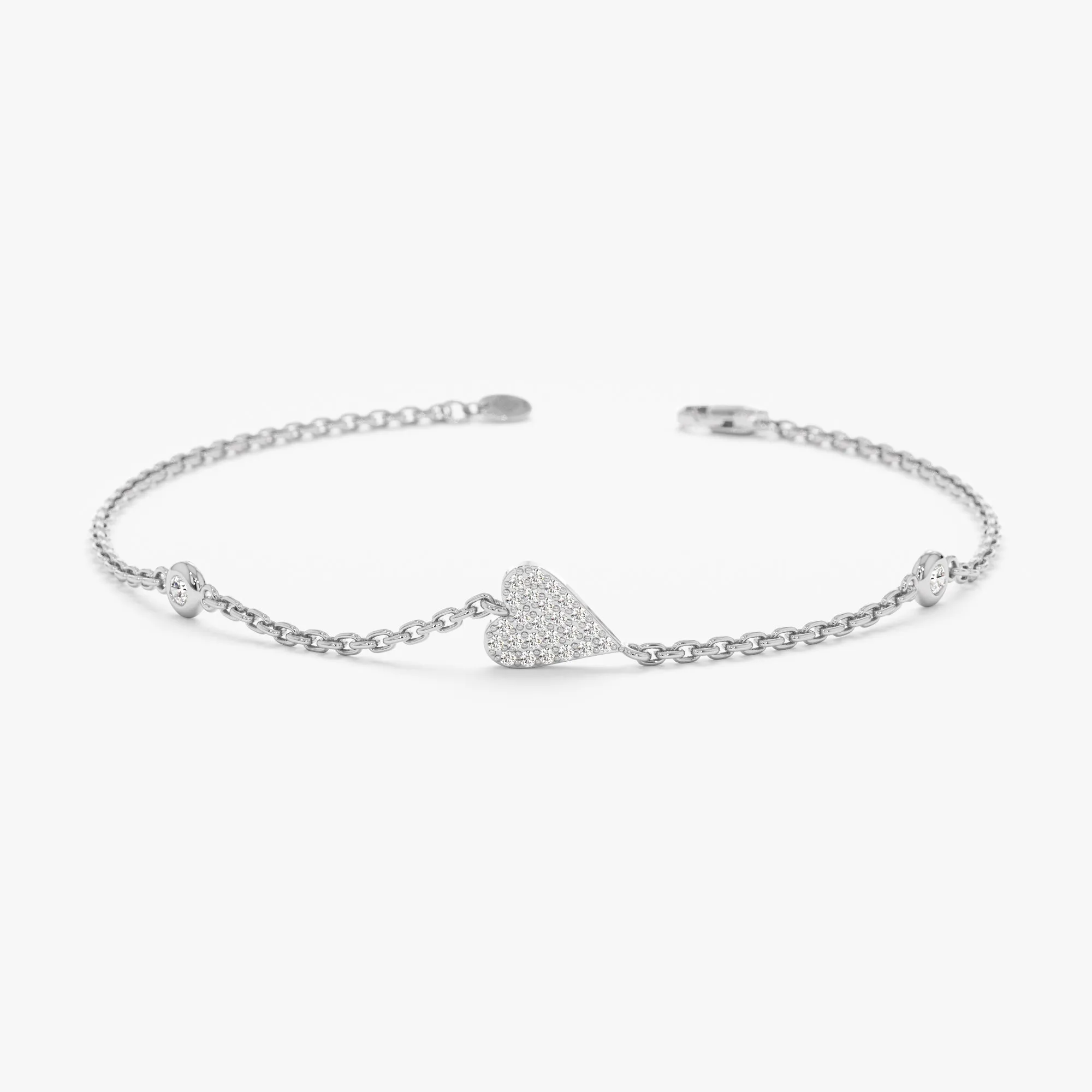 Diamond Heart Station Bracelet, Natalie
