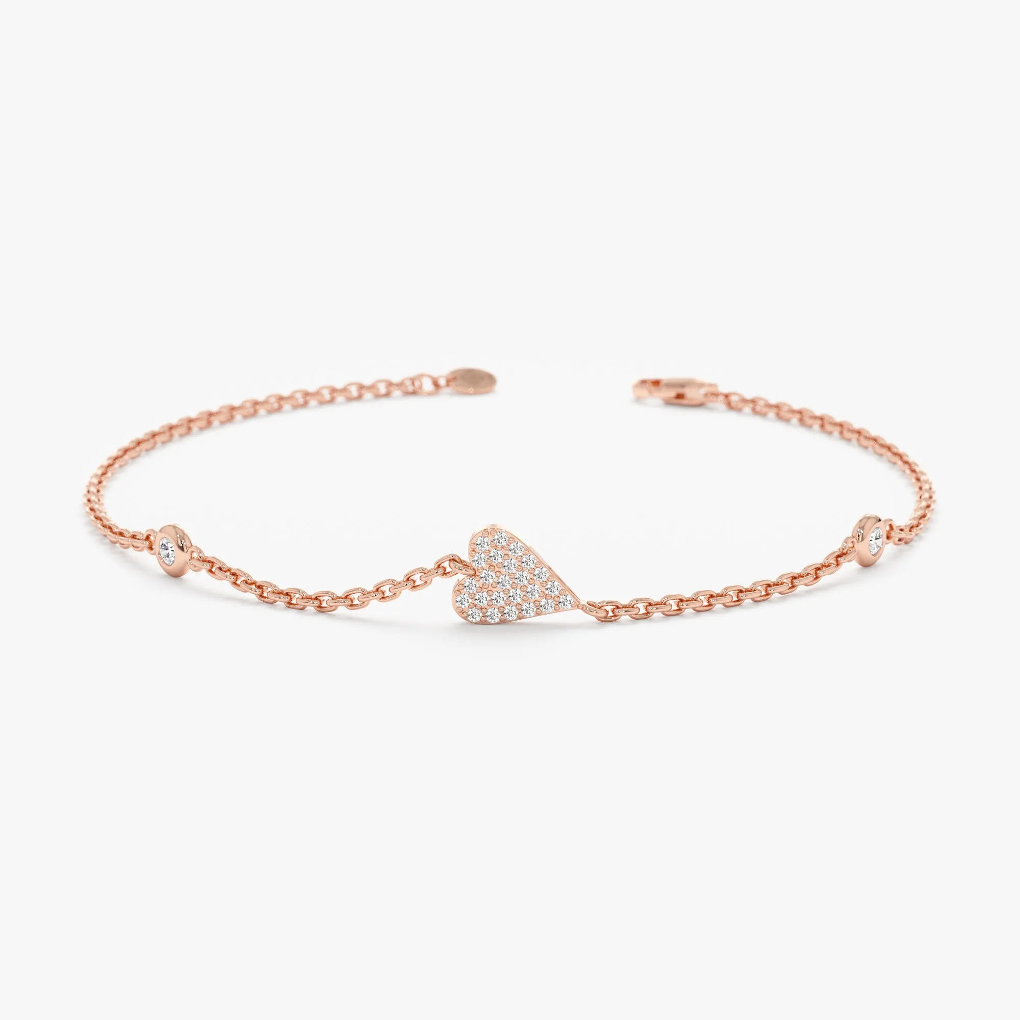 Diamond Heart Station Bracelet, Natalie