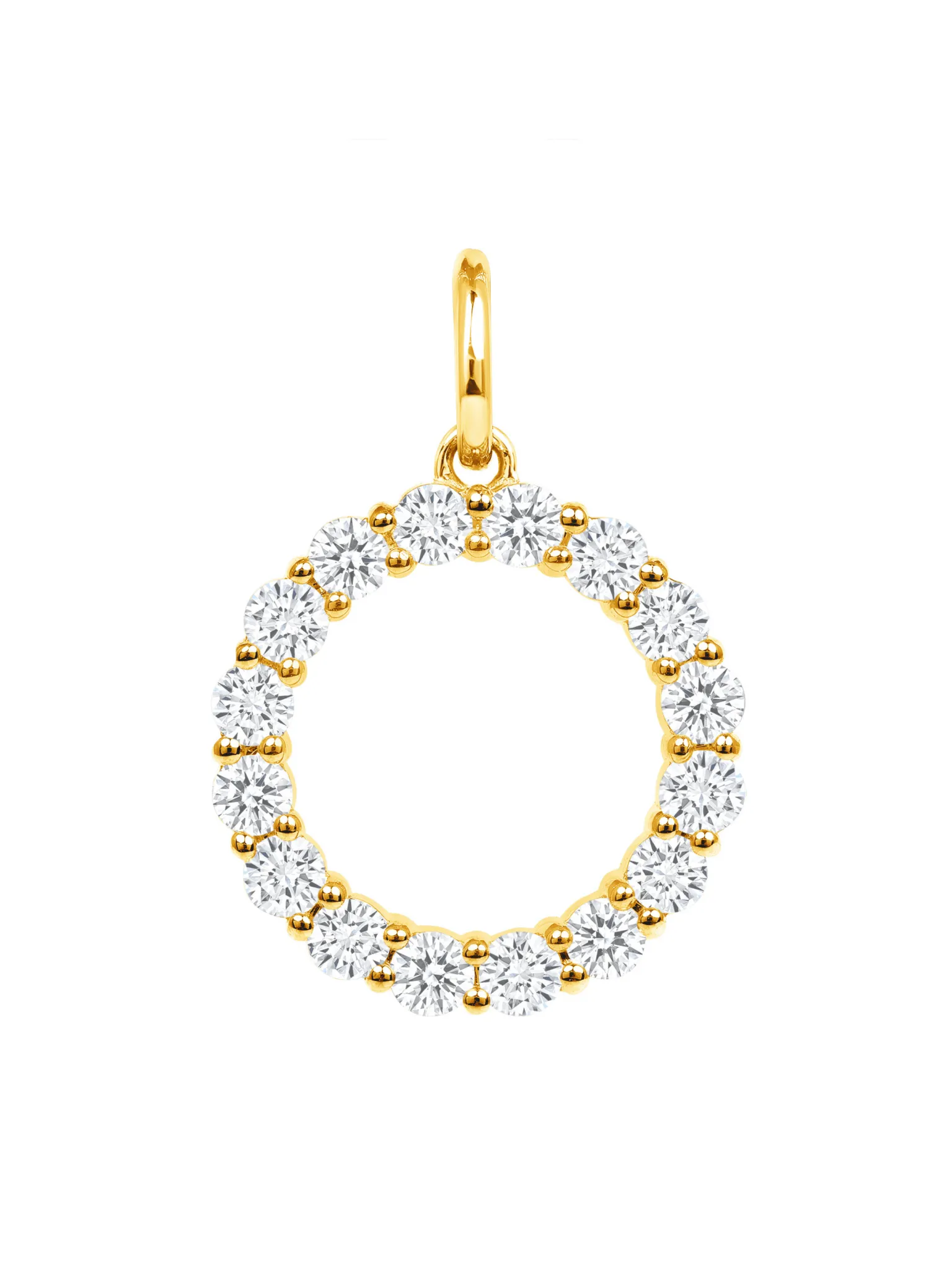 Diamond Initial Pendant Necklace 14K