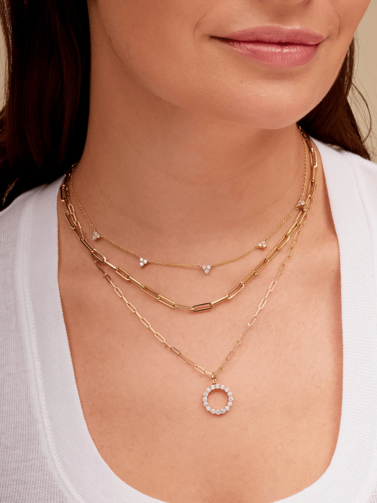 Diamond Initial Pendant Necklace 14K