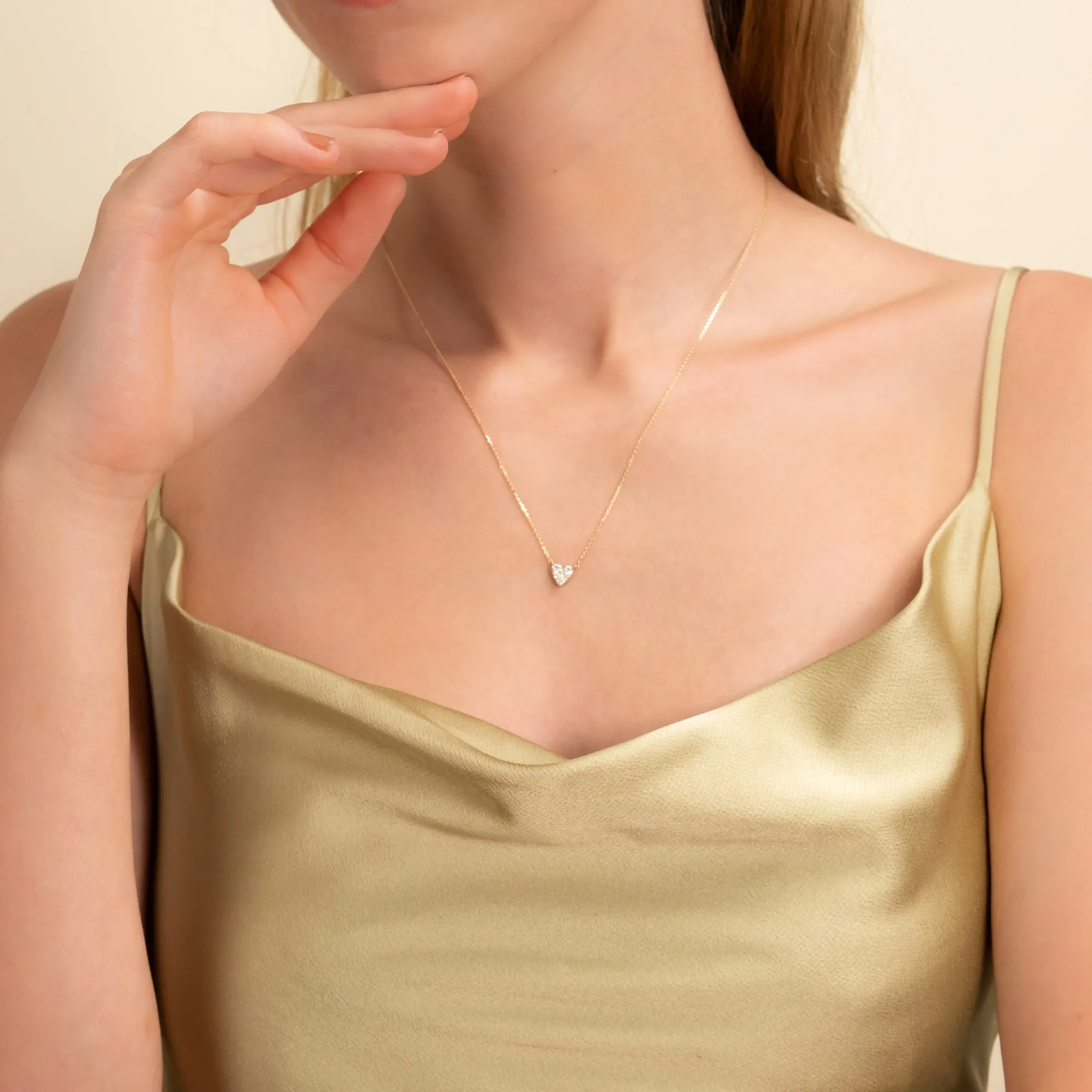 Diamond Inlay Heart Necklace, Riley