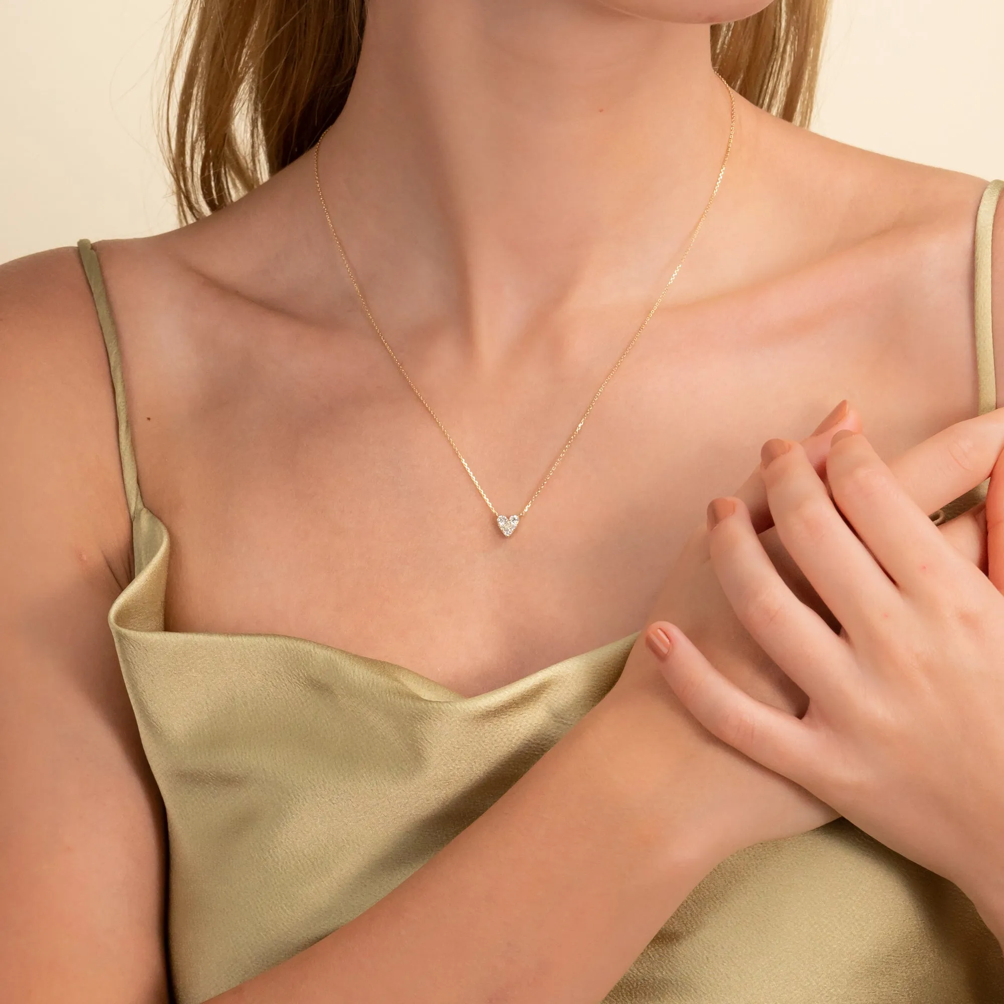 Diamond Inlay Heart Necklace, Riley