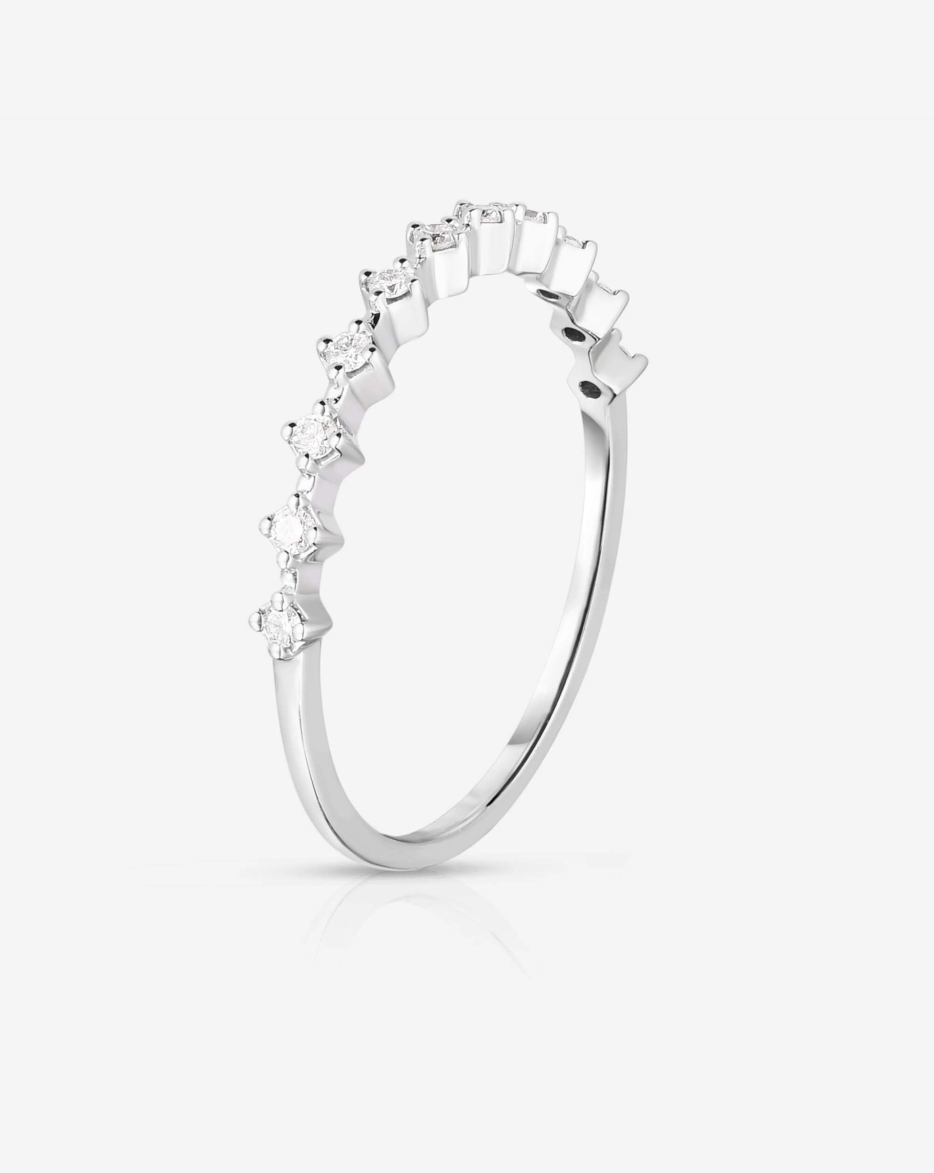 Diamond Station Stackable Ring