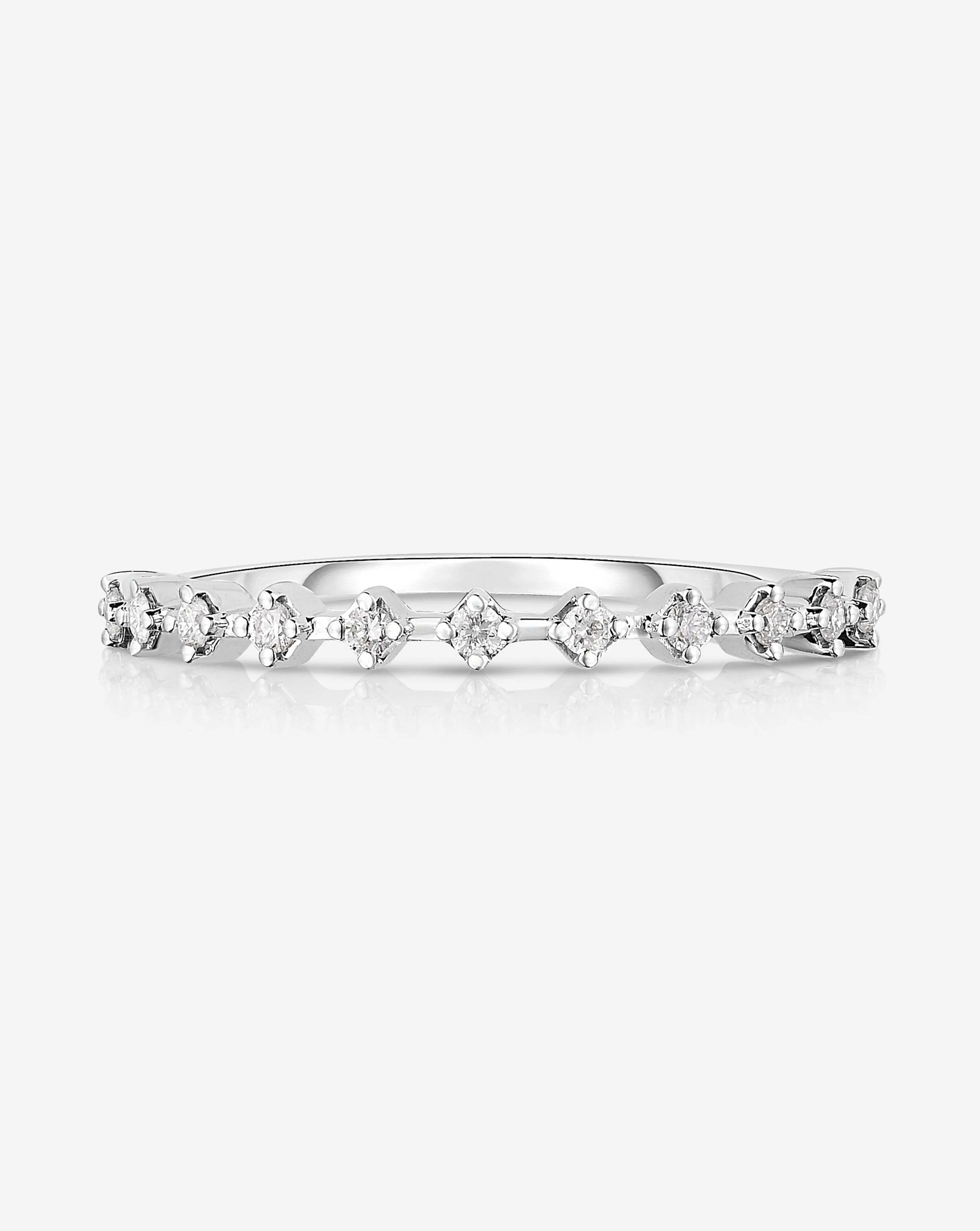 Diamond Station Stackable Ring