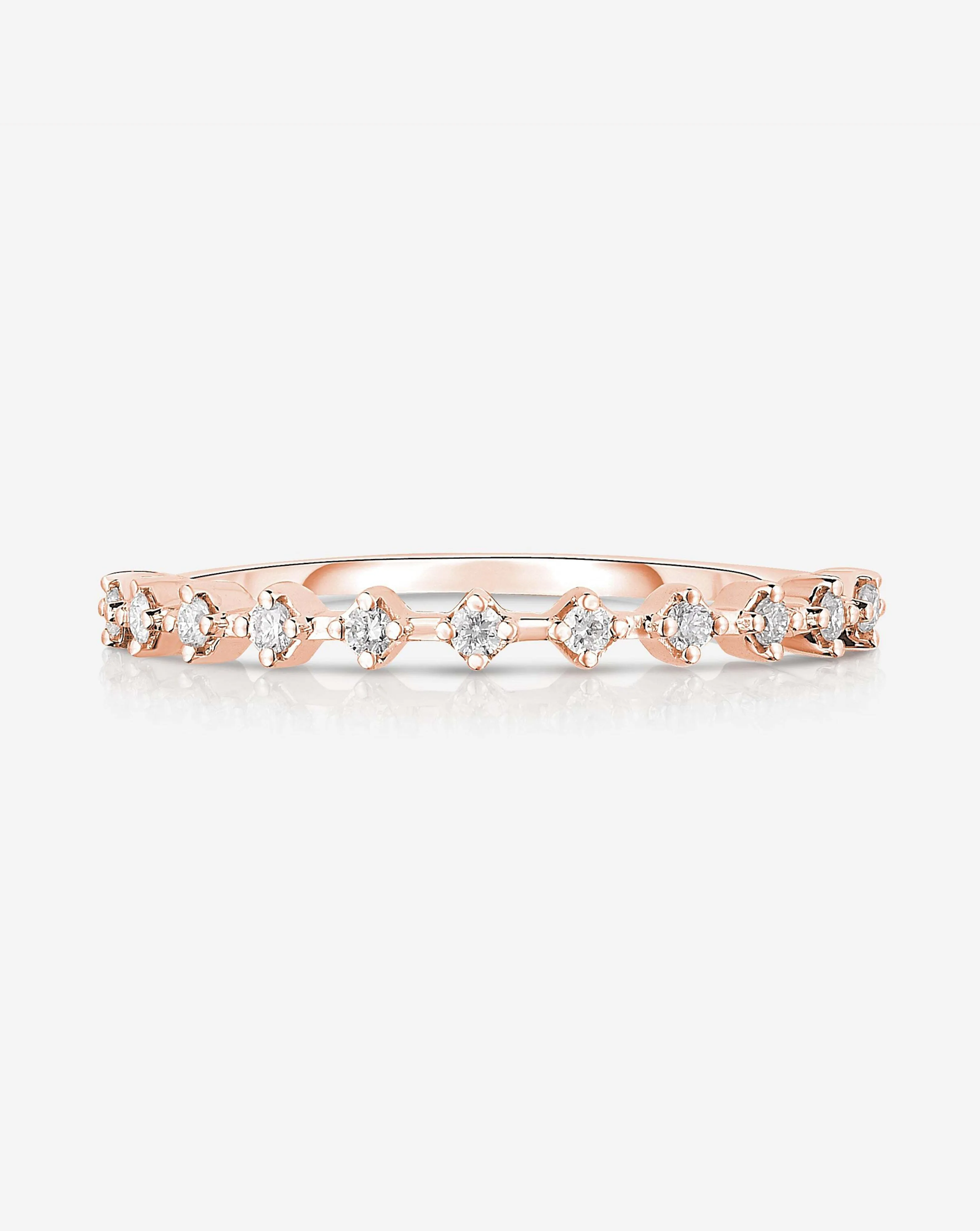 Diamond Station Stackable Ring