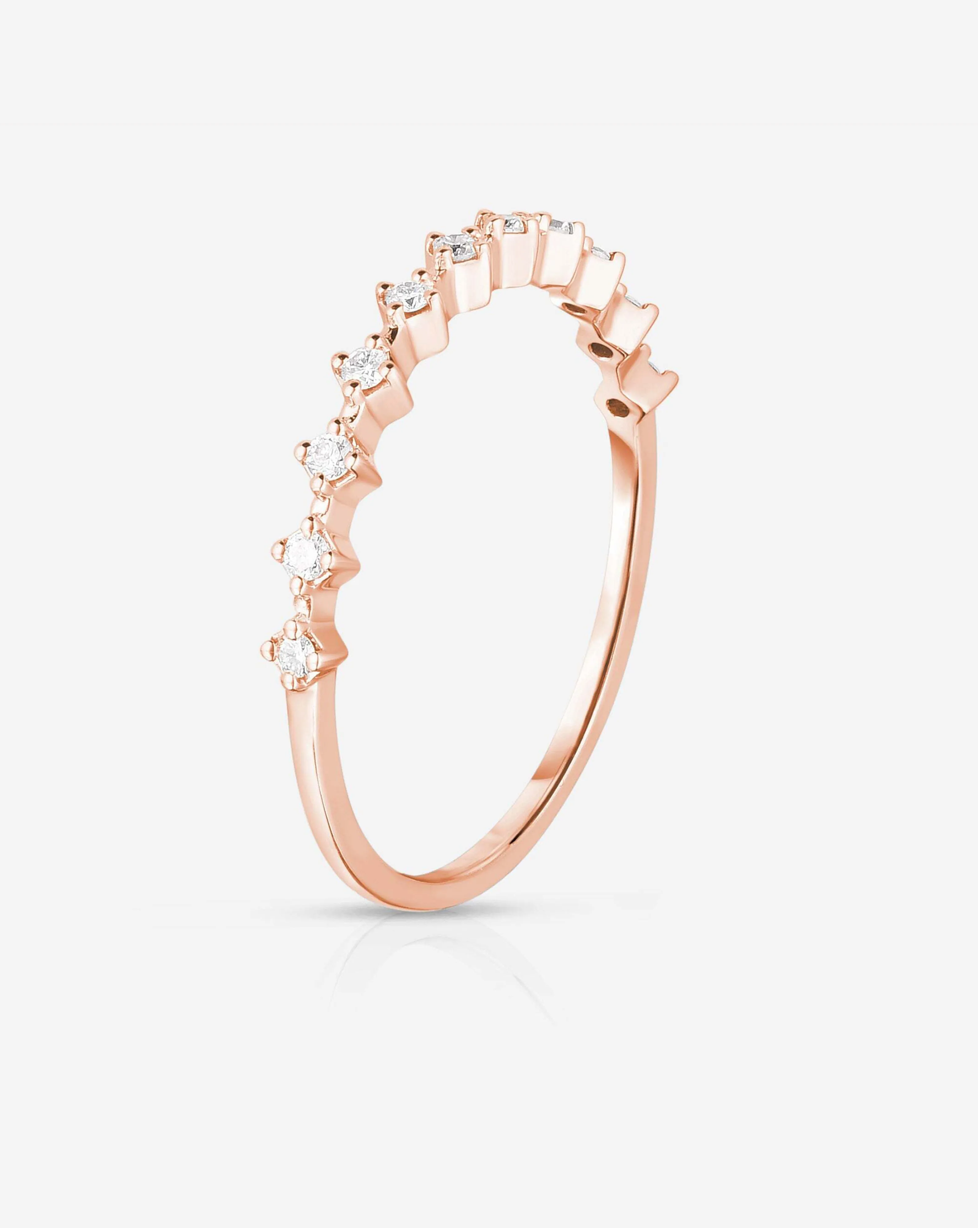 Diamond Station Stackable Ring