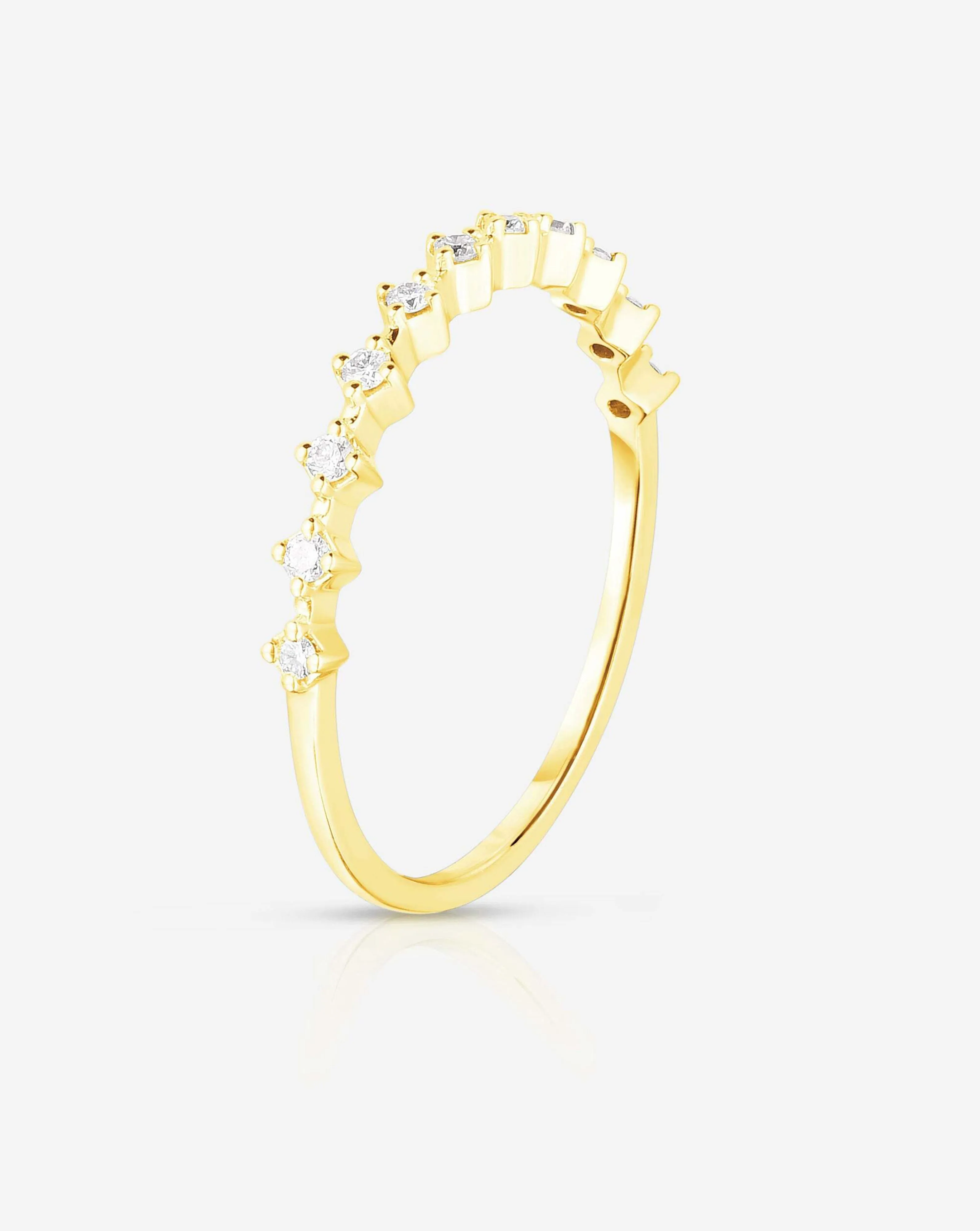 Diamond Station Stackable Ring