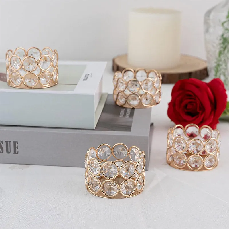 Elegant Gold Candle Holders Set of 8
