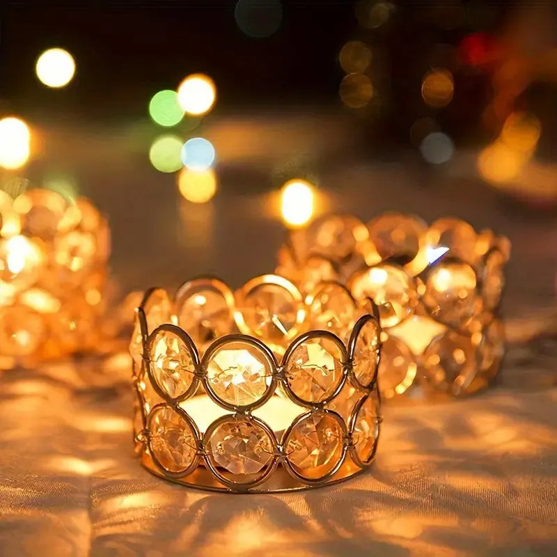 Elegant Gold Candle Holders Set of 8
