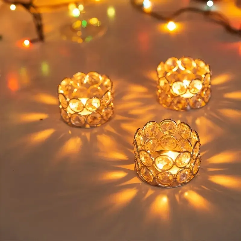 Elegant Gold Candle Holders Set of 8