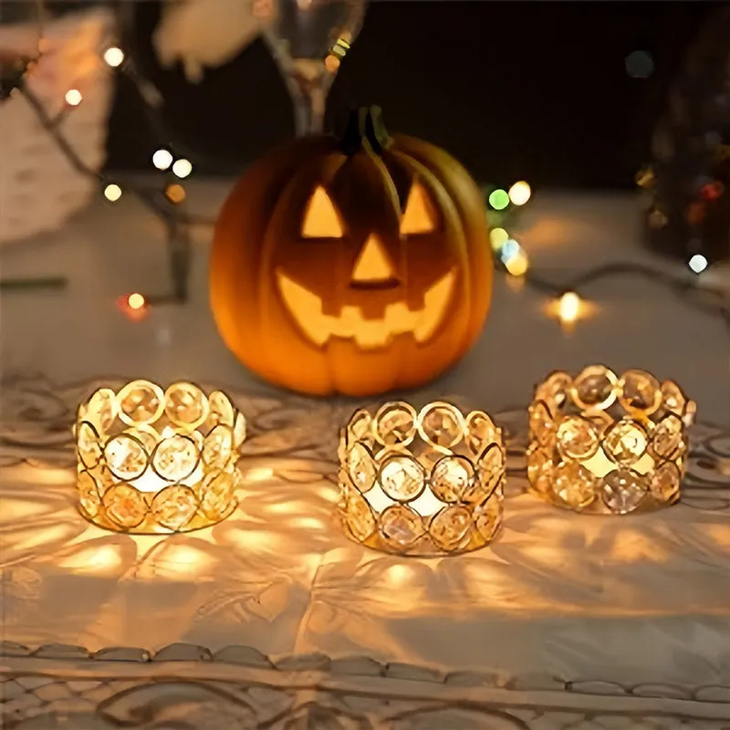 Elegant Gold Candle Holders Set of 8