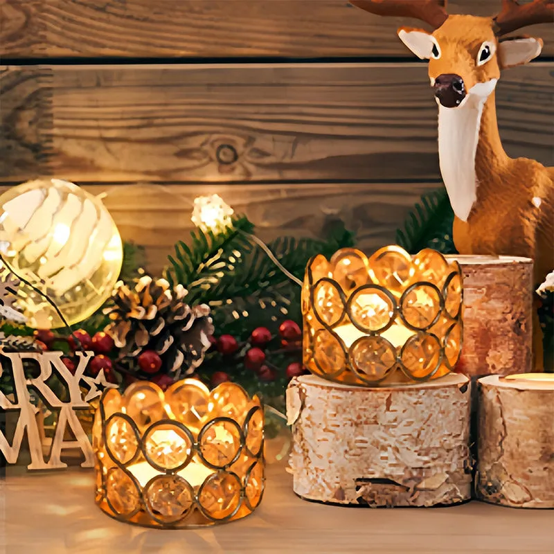 Elegant Gold Candle Holders Set of 8