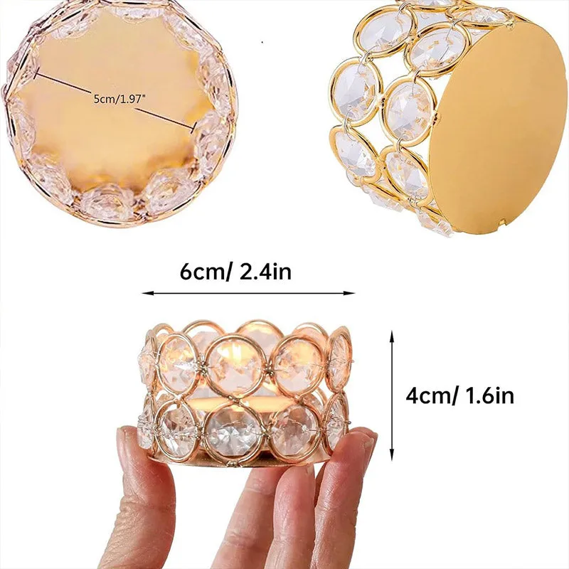 Elegant Gold Candle Holders Set of 8