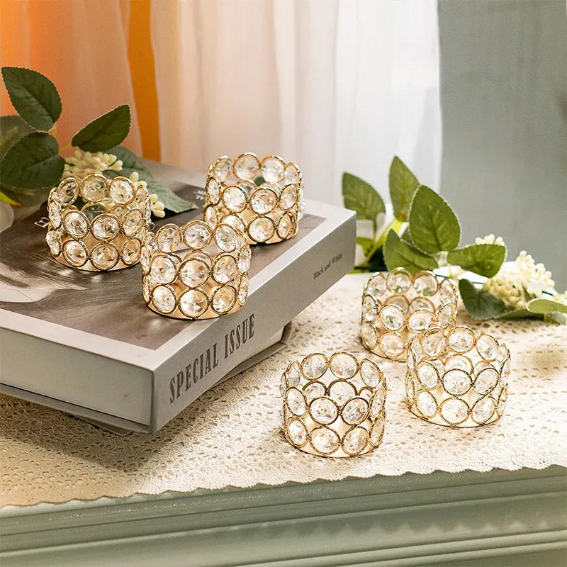 Elegant Gold Candle Holders Set of 8