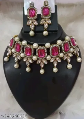 Elegant Gold-Plated Alloy Jewellery Set with Cubic Zirconia Stones