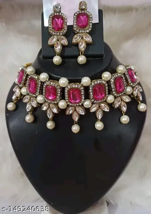 Elegant Gold-Plated Alloy Jewellery Set with Cubic Zirconia Stones